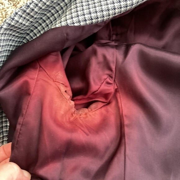 Vintage Chad Stevens Herringbone Wear to Work Boxy Oversized Blazer Size 10 - Picture 12 of 13